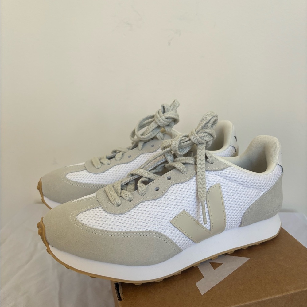 Veja Rio Branco Alveomesh Size 8 Eu 39 White Pierre Natural Womens Sneakers NWB - Picture 3 of 11